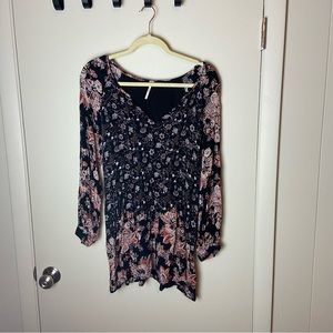 Free People Lucky Loosie Floral Swing Dress, szS
